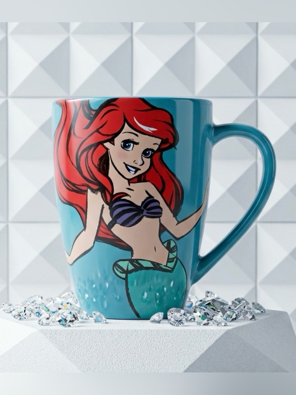 Disney Parks Little Mermaid Ariel “Once I Wake Up” Blue Coffee Mug Cup 5" 1988